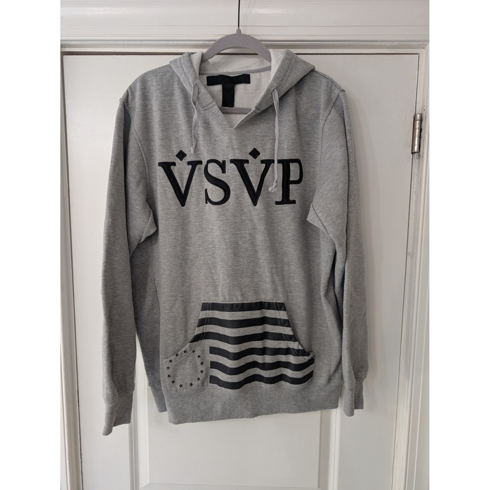 Black Scale x ASAP Rocky Gray Pullover Hoodie Mens Large Graphic Flag Streetwear